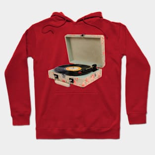 Vinyl record with flower print Hoodie